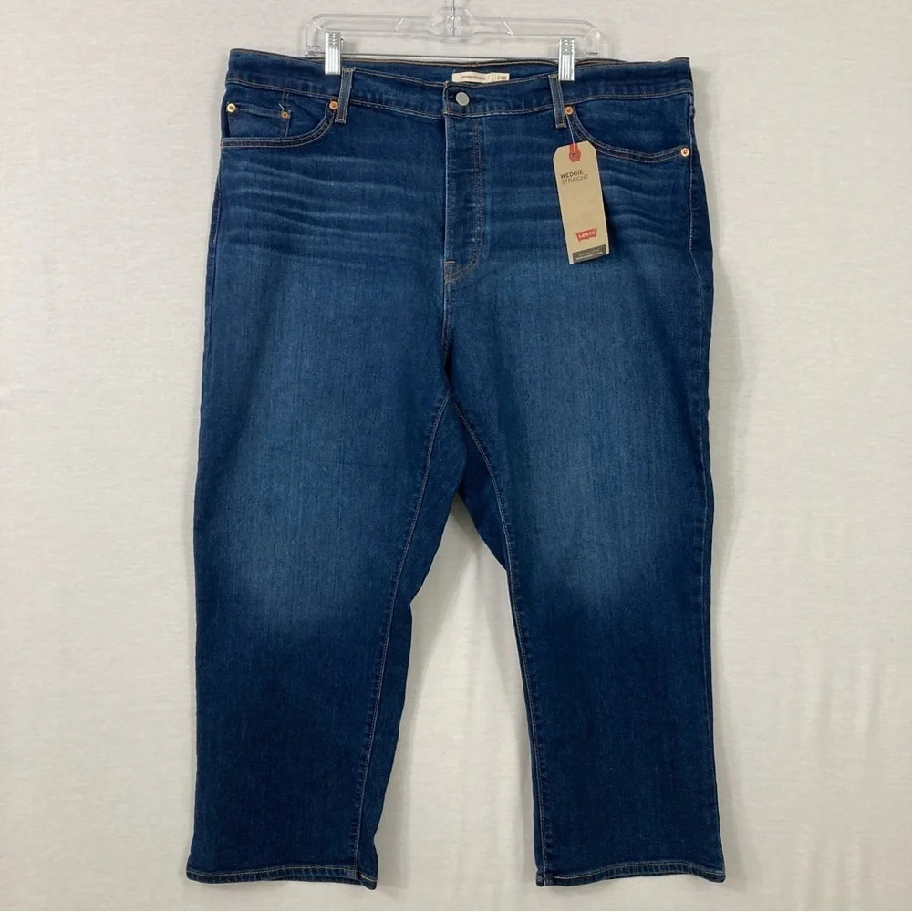 New Levi's Wedgie Straight Leg High Rise Crop‎ Jeans size 24W